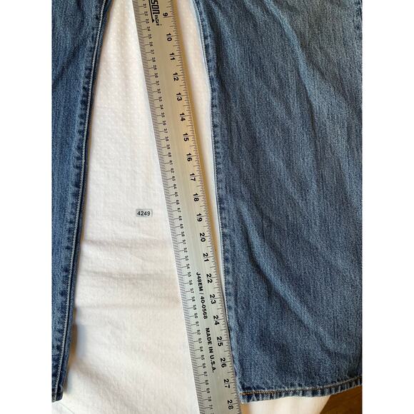 Levi’s Men Jeans 501 size W36 x L30 Blue Mid Rise Straight Leg Button-Fly - Picture 4 of 11